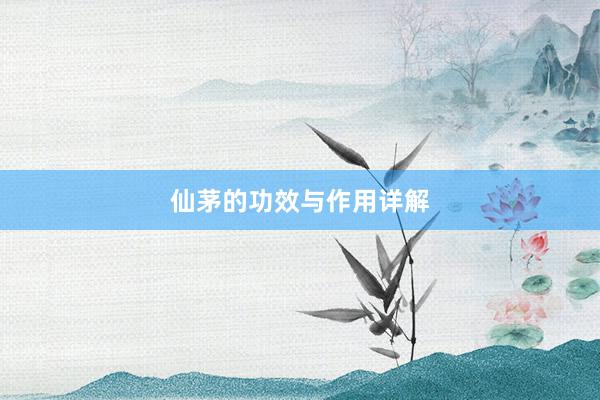 仙茅的功效与作用详解